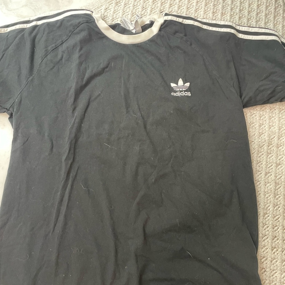 Adidas Black and White Men's Tee